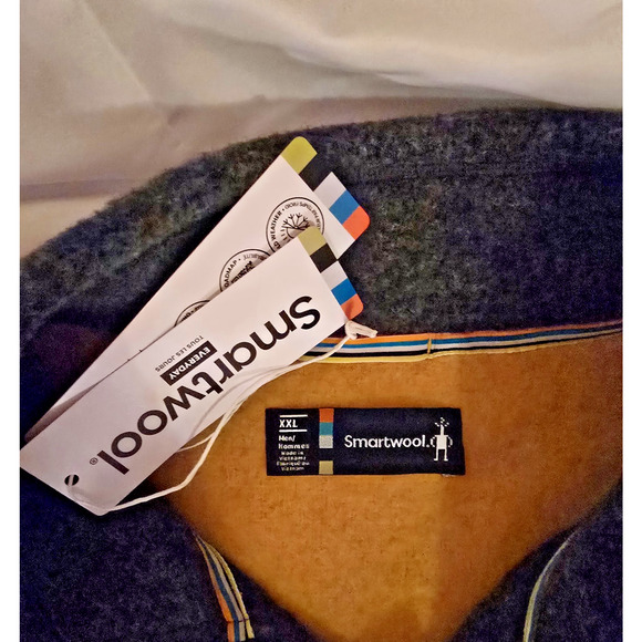 Smartwool Men Hudson Trail Fleece Full Zip Jacket Charcoal-Gold Size XXL - Picture 2 of 7